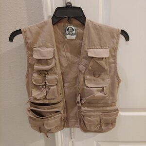 Uncle Milty Multi-Pocket Fishing Hunting Travel Vest Khaki Tan Size Medium